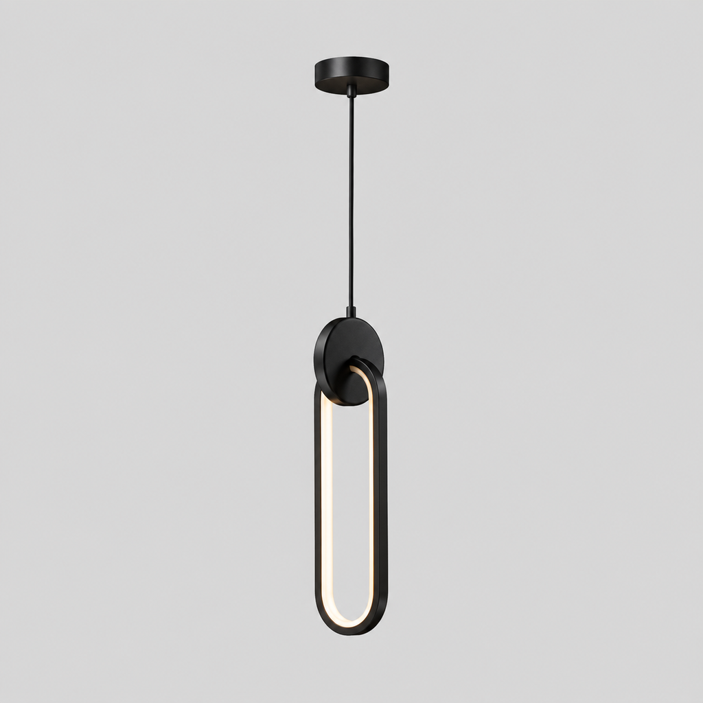 Modern LED Pendant Light – Matte Black & Brushed Gold