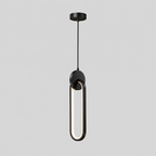 Modern LED Pendant Light – Matte Black & Brushed Gold