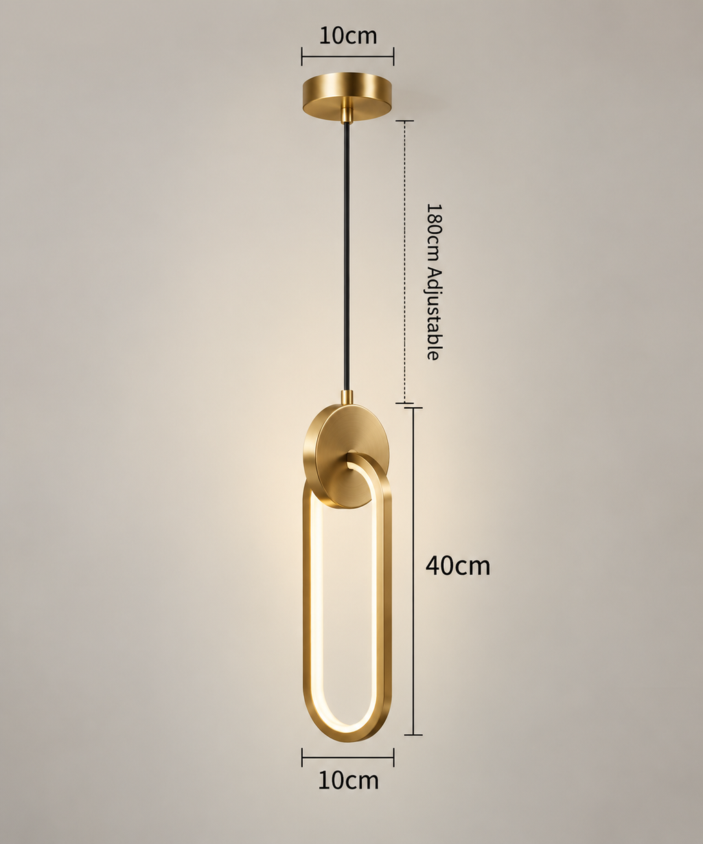 Modern LED Pendant Light – Matte Black & Brushed Gold