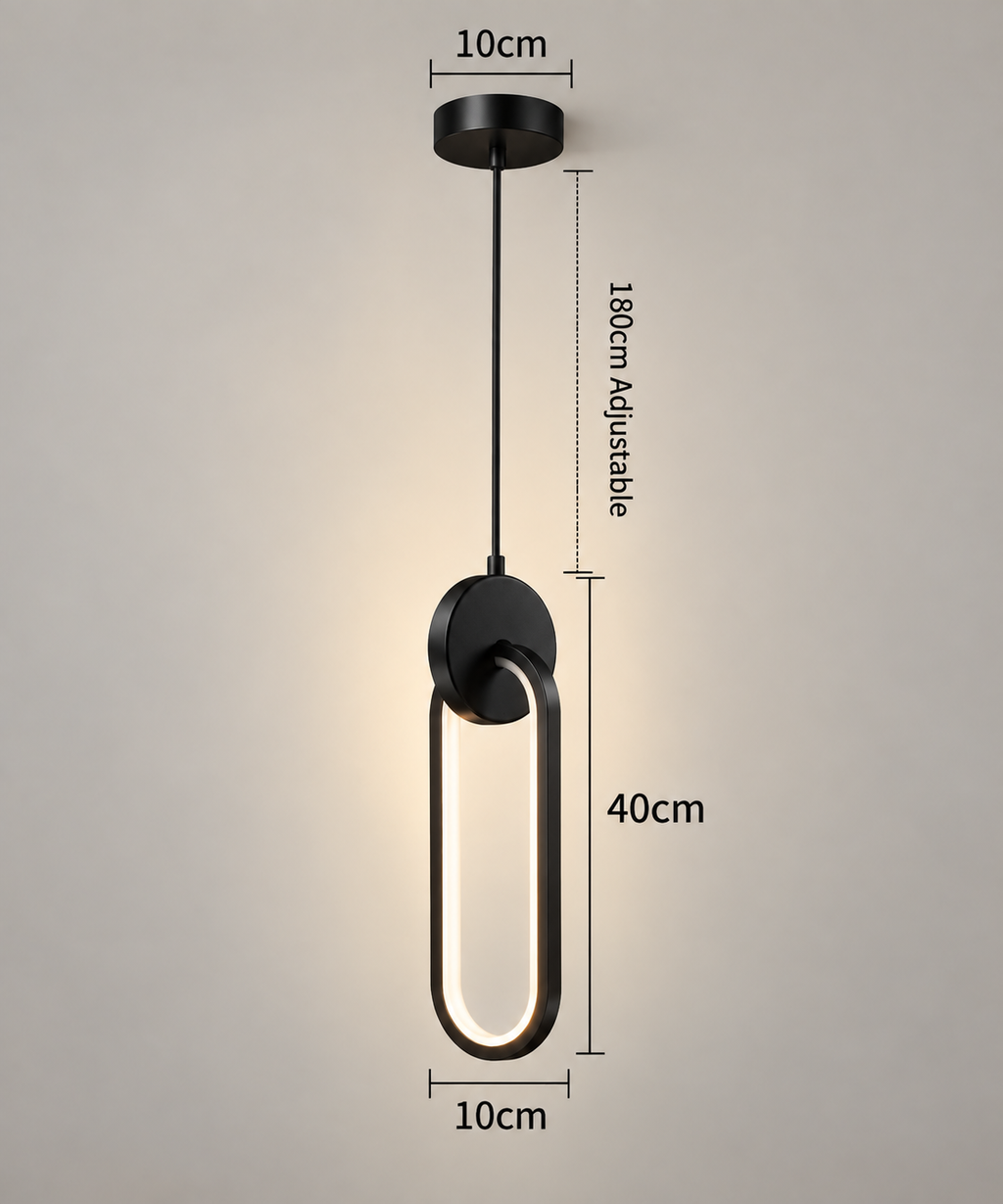 Modern LED Pendant Light – Matte Black & Brushed Gold
