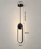 Modern LED Pendant Light – Matte Black & Brushed Gold