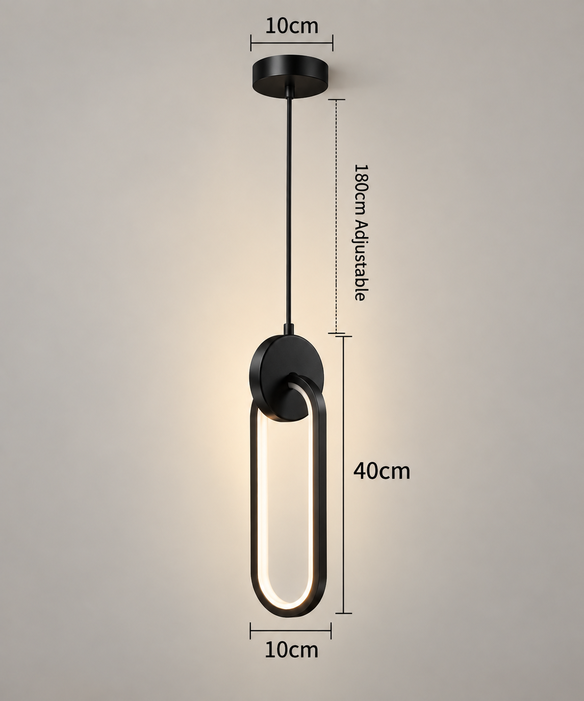 Modern LED Pendant Light – Matte Black & Brushed Gold