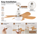 E26/E27 LED Ceiling Fan Light with Remote Control & Dimmable Lighting
