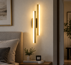 Modern LED Wall Light – Black & Gold Acrylic Sconce