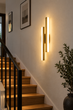 Modern LED Wall Light – Black & Gold Acrylic Sconce