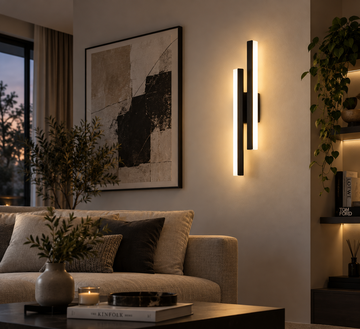 Modern LED Wall Light – Black & Gold Acrylic Sconce