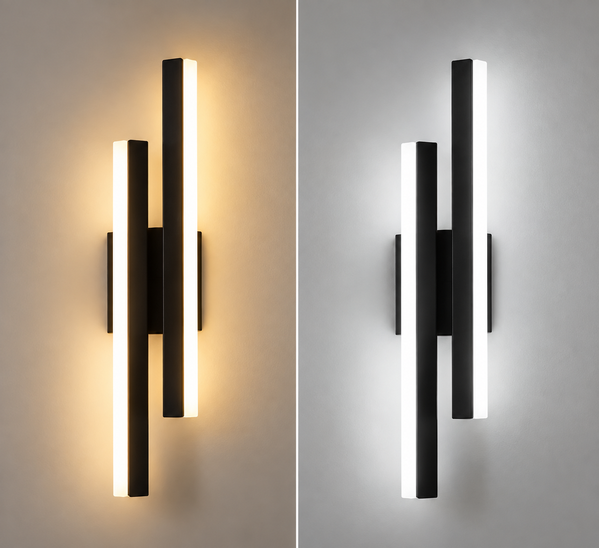 Modern LED Wall Light – Black & Gold Acrylic Sconce