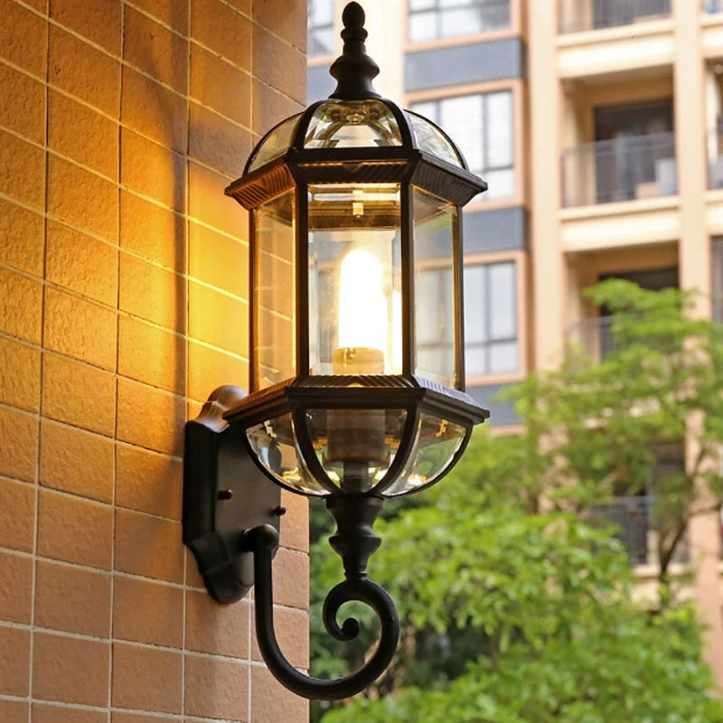 European Modern Minimalist Wall Lamp Waterproof Outdoor Garden Lights Balcony Hallway Stairs Lamp Aluminum E27 Lighting