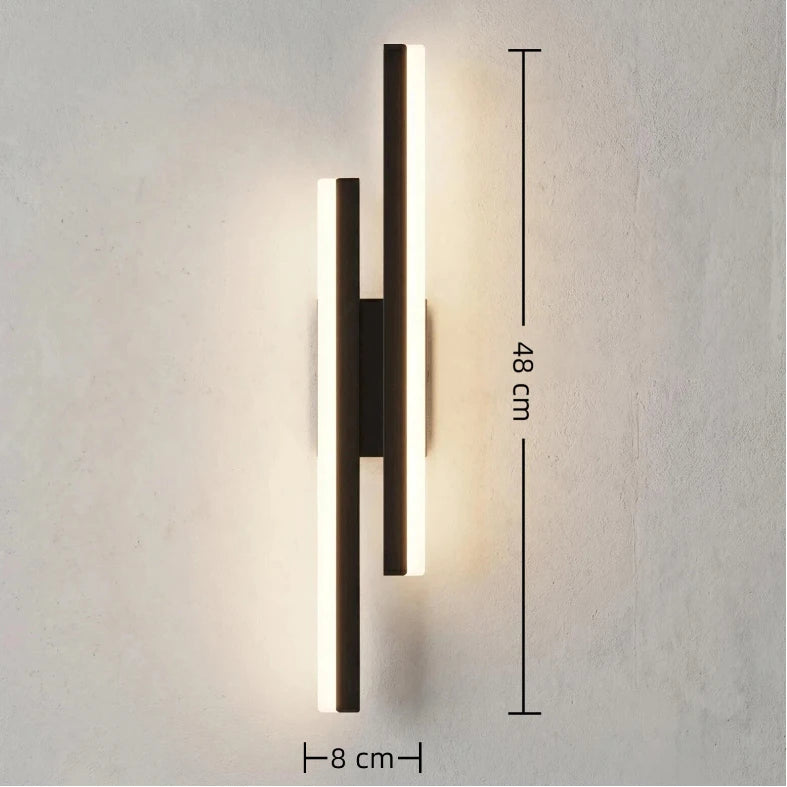 Modern LED Wall Light – Black & Gold Acrylic Sconce