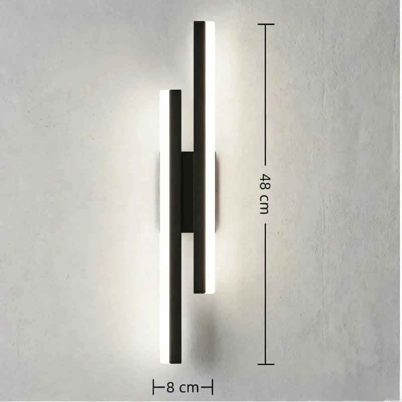 Modern LED Wall Light – Black & Gold Acrylic Sconce