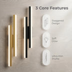 Modern LED Wall Light – Black & Gold Acrylic Sconce